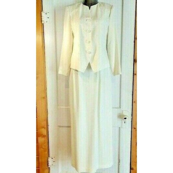 Marilyn Graham Dresses & Skirts - MARILYN GRAHAM Mother of the Bride Dress Jacket Skirt White Cream Size 8